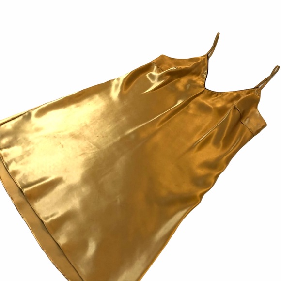 Gold Black Satin Silky Gilligan O’Malley Gown - Picture 2 of 14